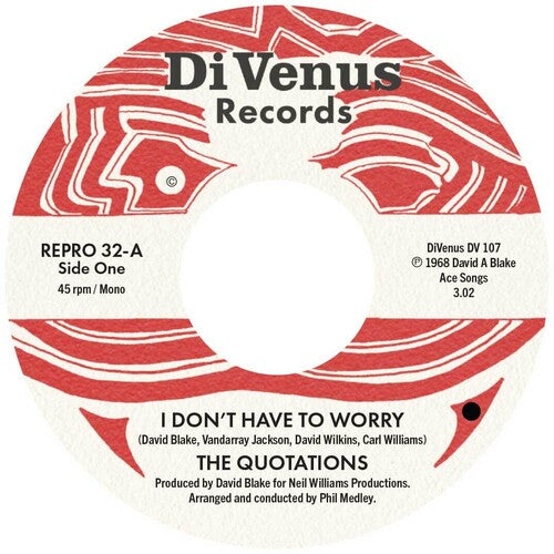 I Don't Have To Worry/ I Wanna Thank You [7"]